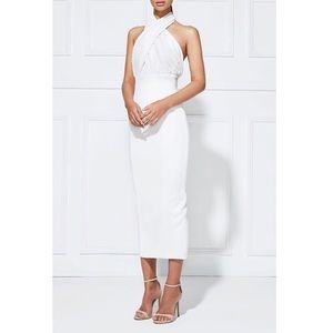 Misha collection white halter midi dress